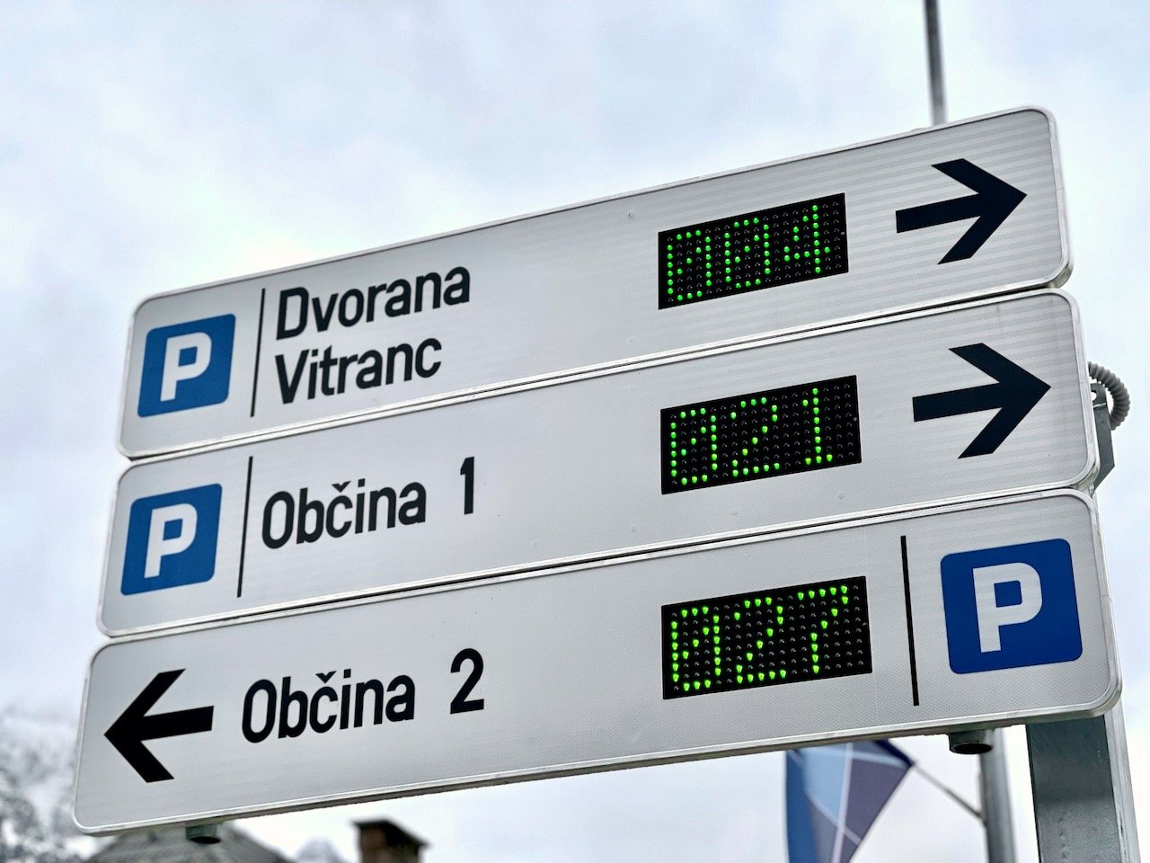 Parquery displays available parking spots on digital display boards in Slovenia