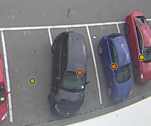 Parquery detects vehicles even if they are parked slightly askew