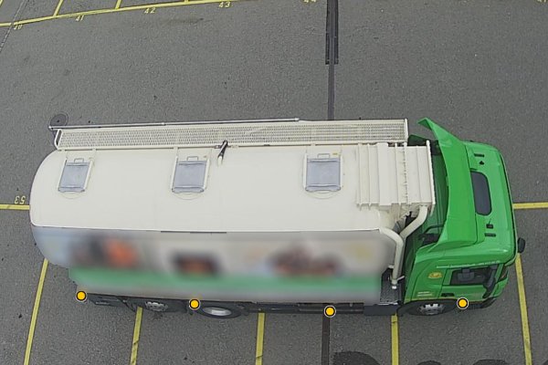 Parquery detects vehicles even if trucks are across multiple spots